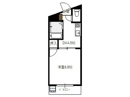 C&C三宅(1DK/3階)の間取り写真