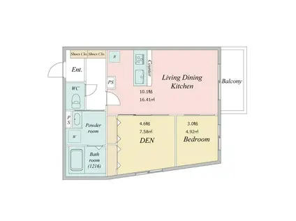 LIVEFLAT学芸大学(1SLDK/3階)の間取り写真