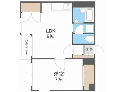 ラフィーネマルタ札幌(1LDK/6階)の間取り写真