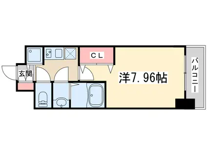 ラグゼ新大阪サウス(1K/2階)の間取り写真