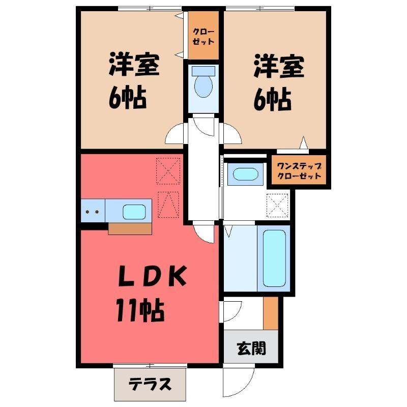 セトルガーデン(2LDK/1階)の間取り写真