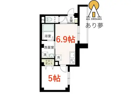 アンブル横濱(1DK/1階)の間取り写真