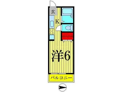 プリメーラ立花(1K/1階)の間取り写真