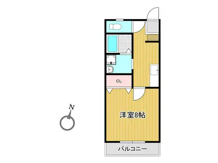 メゾンオリーブ(1K/2階)の間取り写真