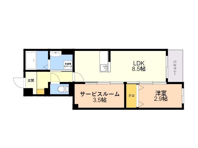 光陽マンション別府(1SLDK/1階)の間取り写真