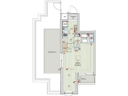 セリュークス田園調布南(1K/5階)の間取り写真