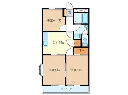 ストーンパレス(3DK/2階)の間取り写真