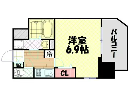 プロシード大阪ウエストアドリア(1K/9階)の間取り写真