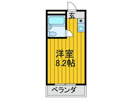 コーポ尾上(ワンルーム/2階)の間取り写真