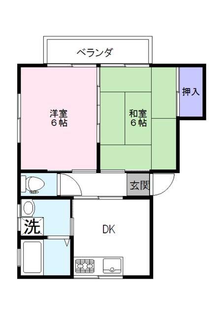 ハイツスイート(2DK/1階)の間取り写真
