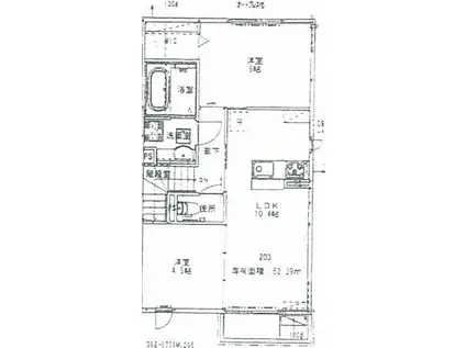 コーポファミーユ(2LDK/2階)の間取り写真