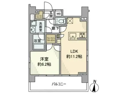 AXAS押上(1LDK/4階)の間取り写真