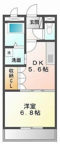 梅町マンション(1DK/1階)の間取り写真