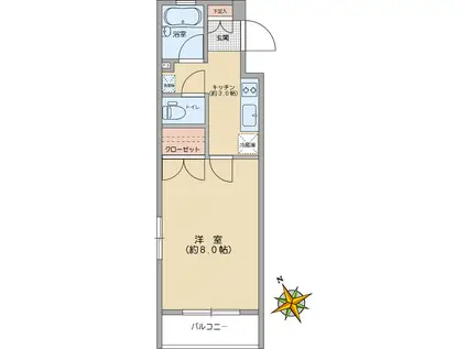 ジェイパーク東大前 グランドイースト(1K/1階)の間取り写真