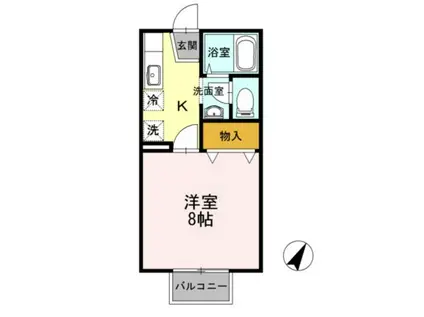 コンフォート(1K/1階)の間取り写真