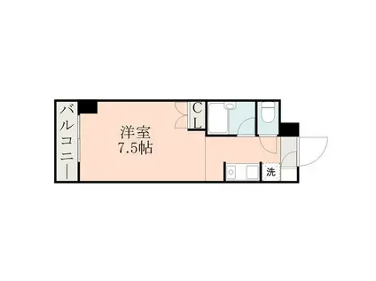 リベルテ水前寺北(ワンルーム/9階)の間取り写真