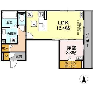 江向PARK(1LDK/3階)の間取り写真