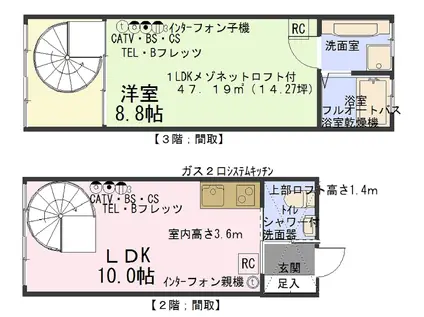 プラムコート203(1LDK/2階)の間取り写真