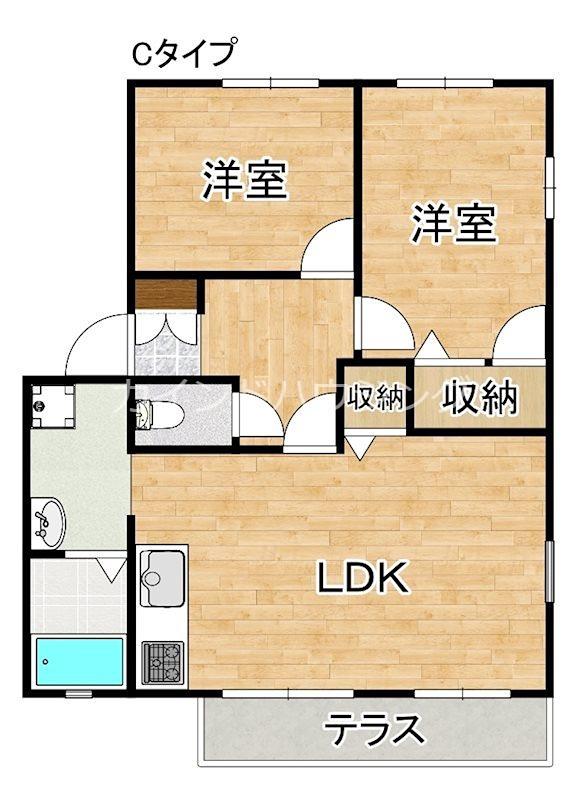 フレグランス高松(2LDK/1階)の間取り写真
