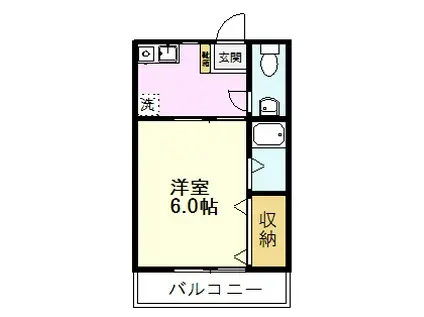 ハイツあさぎり(1K/1階)の間取り写真