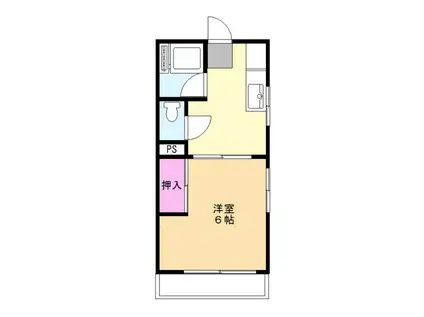 フラワーハイツ(1K/2階)の間取り写真