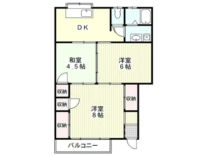 ラフォーレASUKA E棟(3DK/2階)の間取り写真