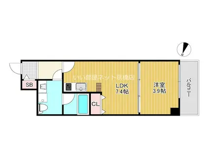明成中津ビル(1LDK/4階)の間取り写真