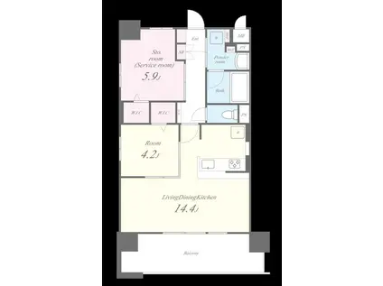 ベイ・グランデ弁天町(1SLDK/9階)の間取り写真