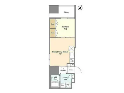 NIFIT日本橋横山町(1LDK/5階)の間取り写真