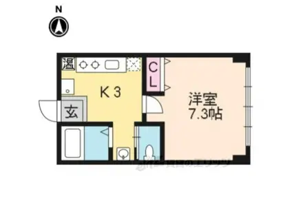 明治館岡崎(1K/3階)の間取り写真