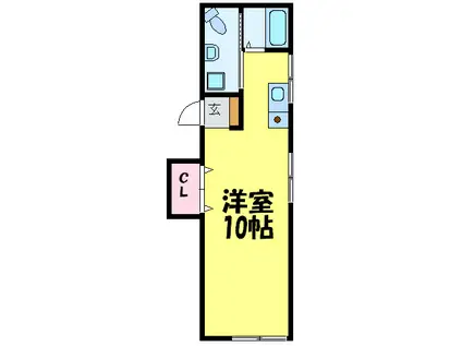 エスタバウ南堀江(ワンルーム/4階)の間取り写真