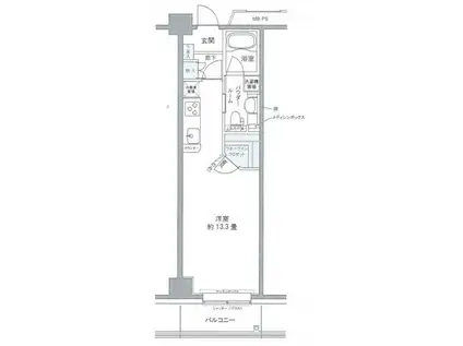 プライムアーバン豊洲(ワンルーム/5階)の間取り写真