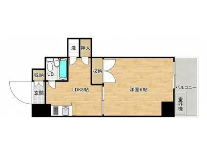 グローバル松川(ワンルーム/9階)の間取り写真