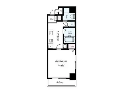 グランヴァン東中野II(1K/2階)の間取り写真