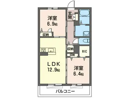 サンレイクII(2LDK/3階)の間取り写真