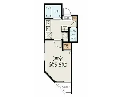 DSコート白糸台(1K/3階)の間取り写真