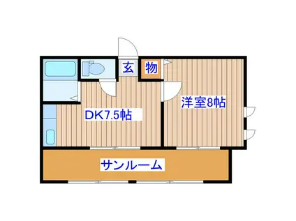 ベルグラン越路IV(1DK/2階)の間取り写真