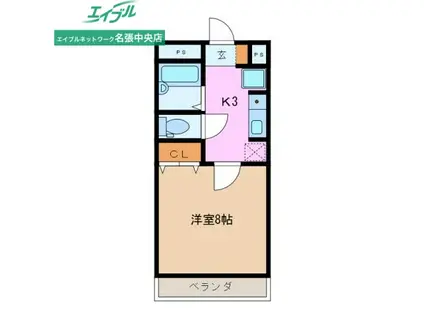 メゾンパンセ(1K/3階)の間取り写真