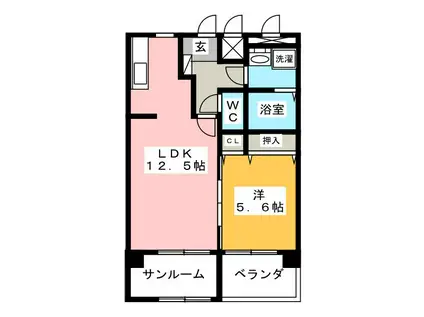TAKARA MANSION(1LDK/5階)の間取り写真
