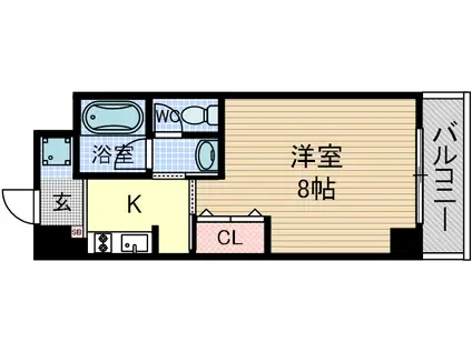 ウエントスレーニス(1K/2階)の間取り写真