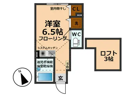 H・Tアムール浜田山(ワンルーム/1階)の間取り写真