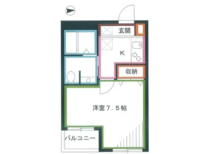 プログレッソ三鷹(1K/3階)の間取り写真