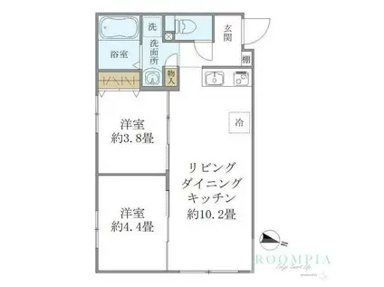 プラティーク世田谷(2LDK/5階)の間取り写真