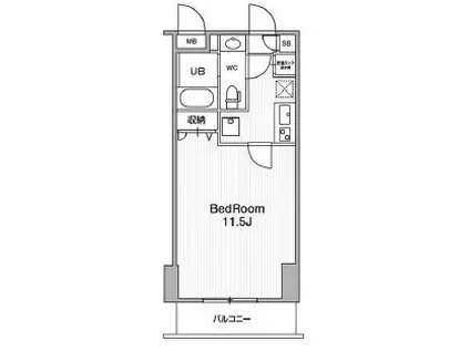 アーバンフラッツ池袋プレミアム(1K/14階)の間取り写真