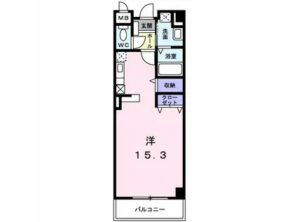 セレンディピティO.V(1K/3階)の間取り写真