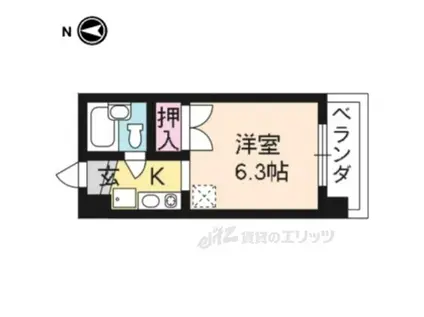 ルシエル御蔭(1K/2階)の間取り写真