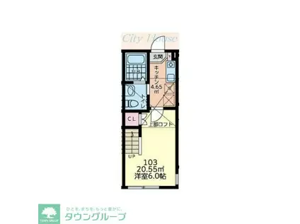 リオガーデン(1K/1階)の間取り写真