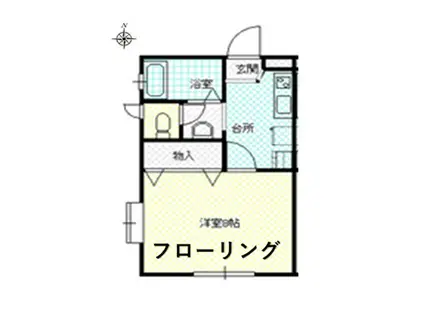 コーポメルシャン(1K/1階)の間取り写真