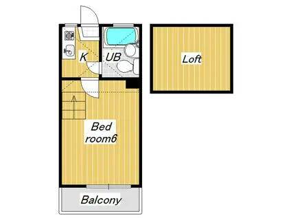 ドミール小川(1K/1階)の間取り写真