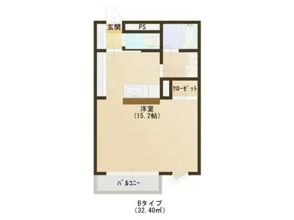 フラットレット笠神(ワンルーム/1階)の間取り写真